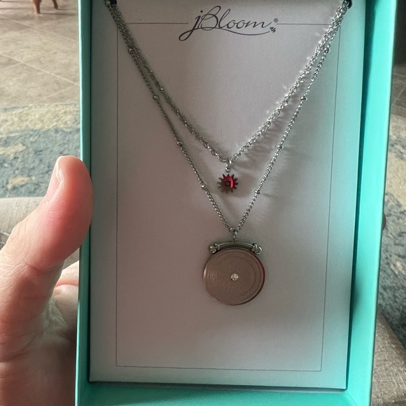 Jbloom Silver and Red Layered Necklace Set - Picture 1 of 2